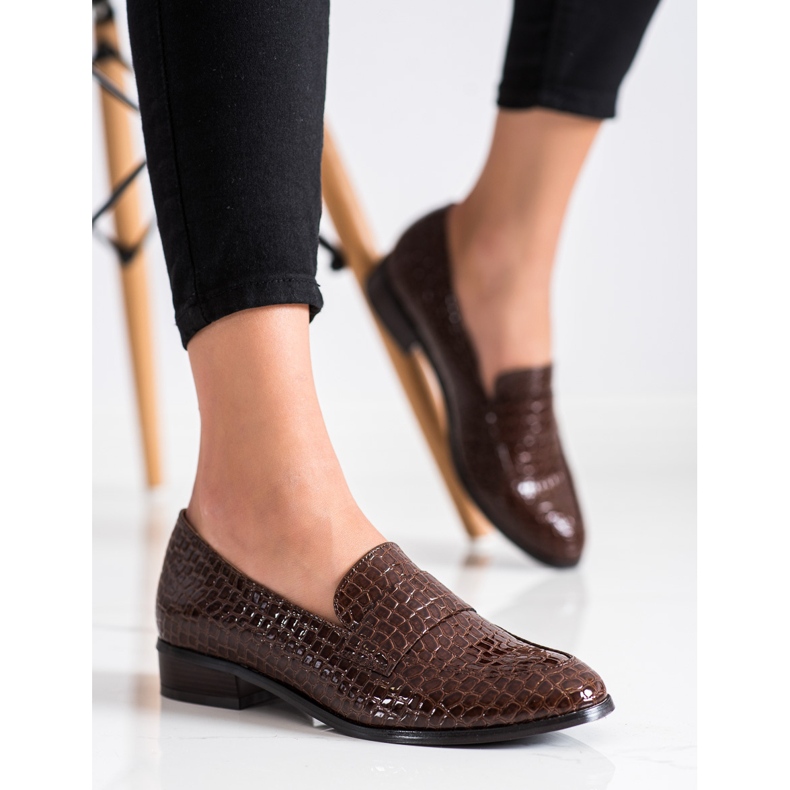 Snake Print VINCEZA loafers brun 2
