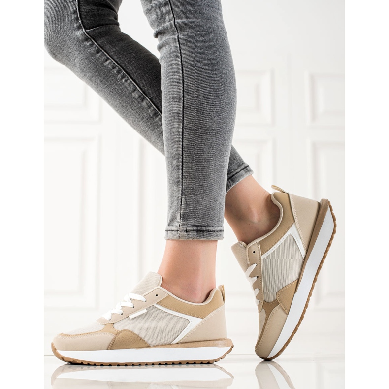 Sweet Shoes Sneakers med mesh beige brun 1