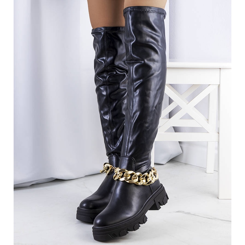 PA1 Svarta stövlar på hög Zarate-sula 1