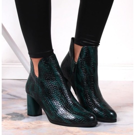 Stövlar lackerade på stolpisolerade kroko Jezzi W JEZ385B grön 2