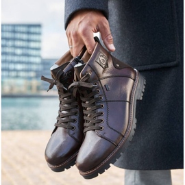 Vattentäta vinterstövlar isolerade med fårull Rieker M RKR553 brun 1