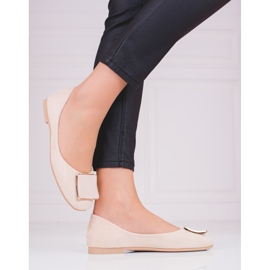 Beige ballerina i mocka 2