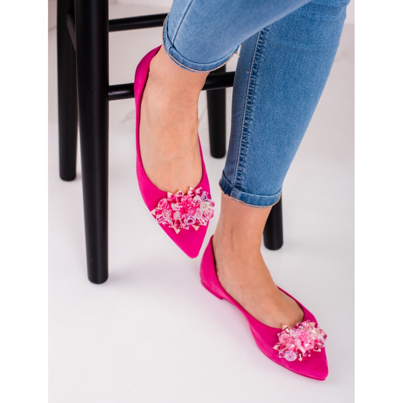 Damballerinor med shelovet kristaller rosa 2