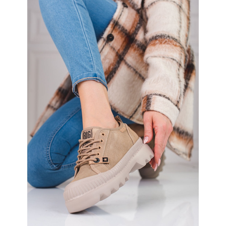 Skinnsneakers för dam Big Star KK274511BE beige 2