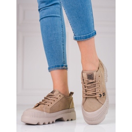 Skinnsneakers för dam Big Star KK274511BE beige 1