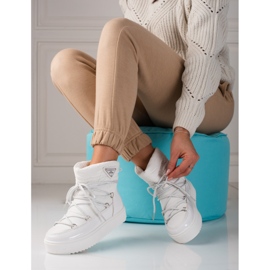 Vita shelovet snöstövlar för kvinnor 1