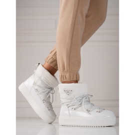 Vita shelovet snöstövlar för kvinnor 2