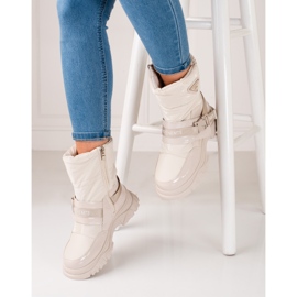 Shelovet snöstövlar för kvinnor isolerade med päls beige 2