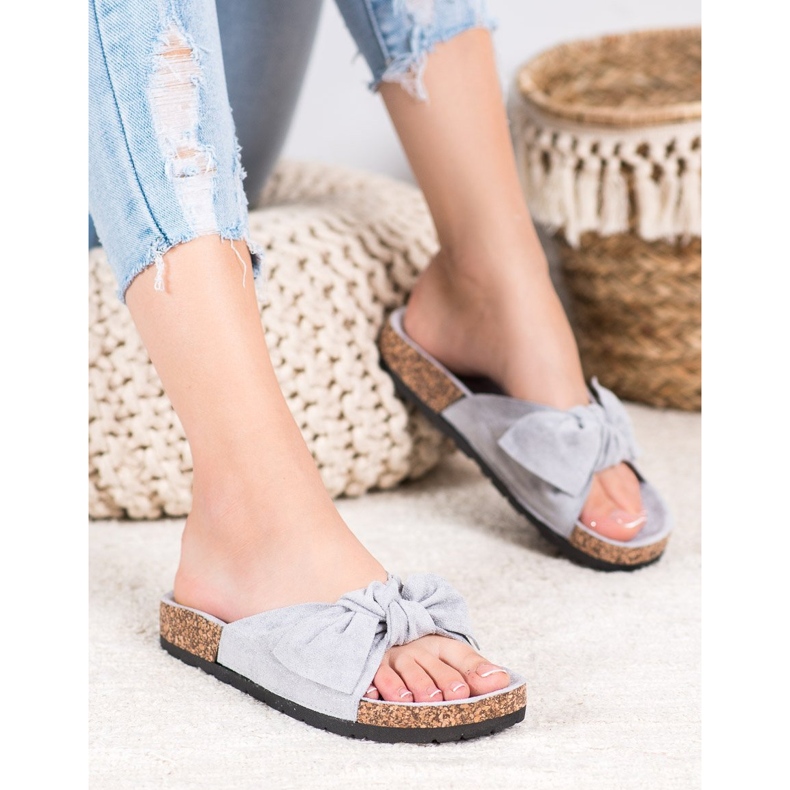 SHELOVET Mockatofflor på plattformen grå 2