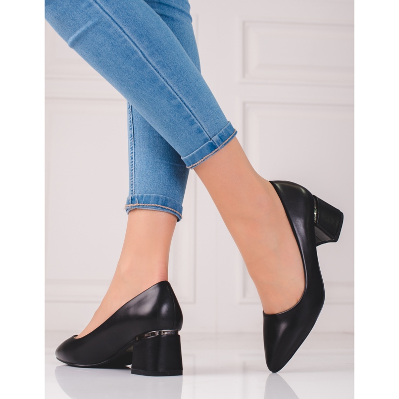 Eleganta dampumps med ekologiskt läder svart 1