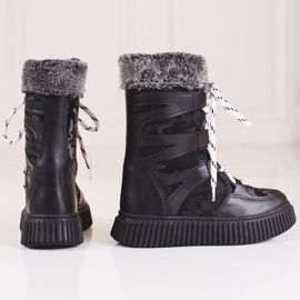 W. Potocki Barnsnöskor Potocki camo svart 1