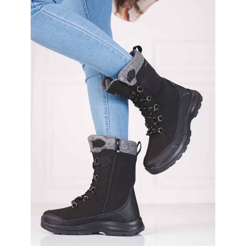 Vandringsskor med snörning för kvinnor DK vattentäta svart 1