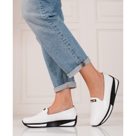 Vita Shelovet damherrar gjorda av naturligt läder 1