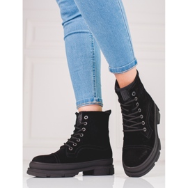 Damer Big Star KK274525 fångare gjorda av naturligt läder svart 1