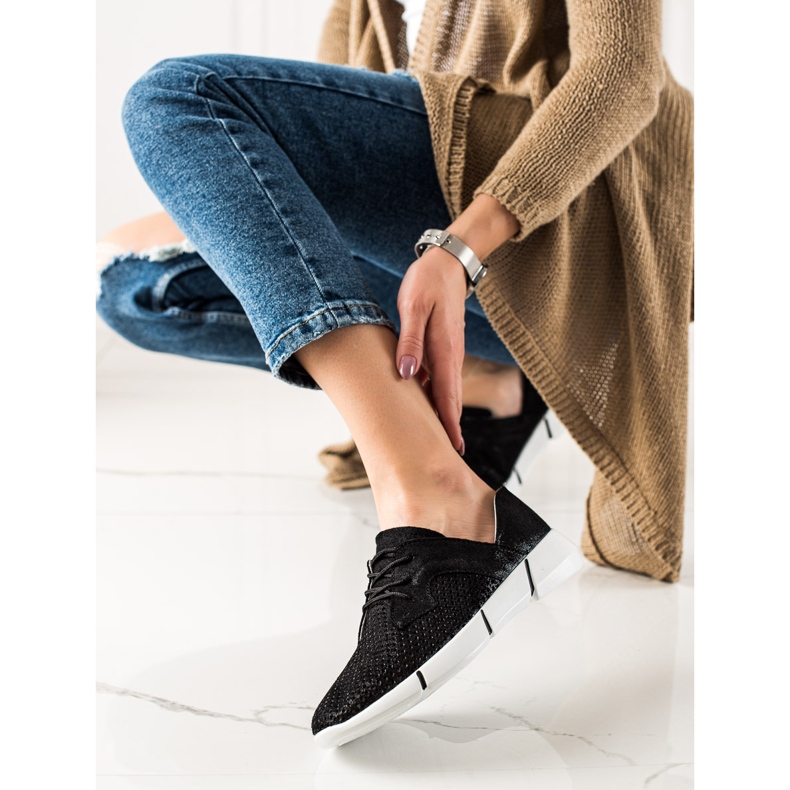 Evento Svarta läderskor med snörning 1