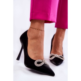 PS1 Eleganta svarta Alyssa-stilettos med rosett 5