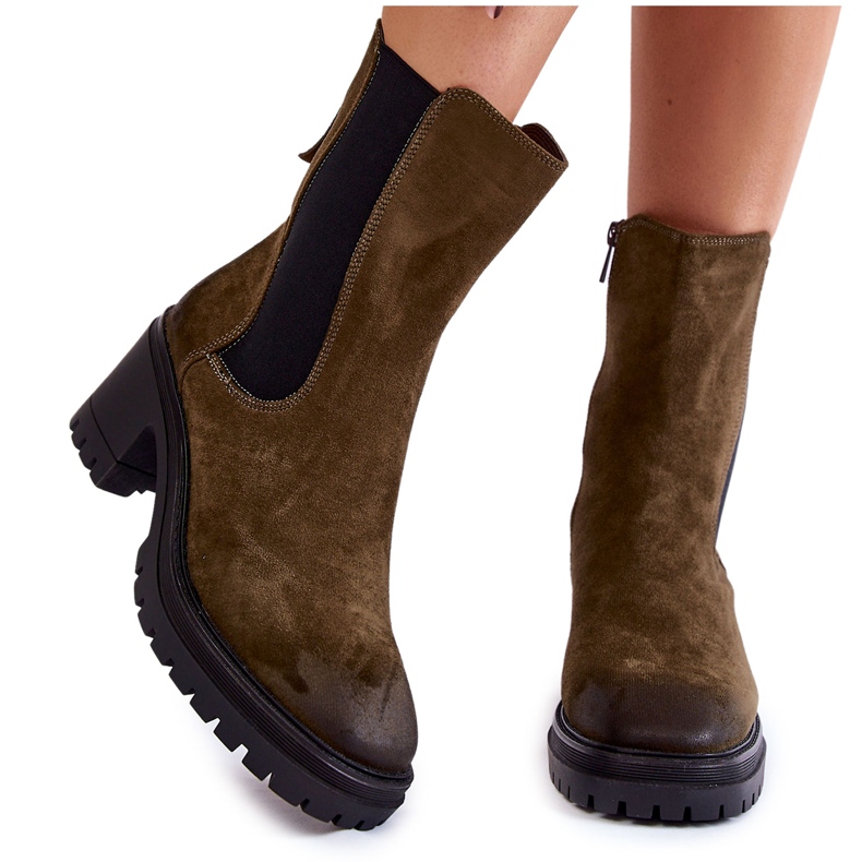 Vinceza Stövlar i mocka för kvinnor Khaki Liris kaki grön 1