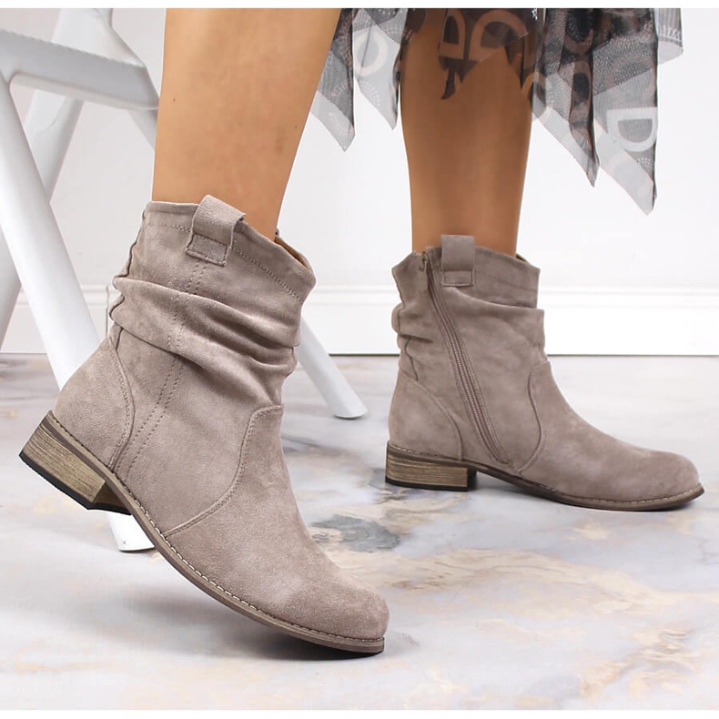Dammocka, varma cowboystövlar, beige Jezzi 1