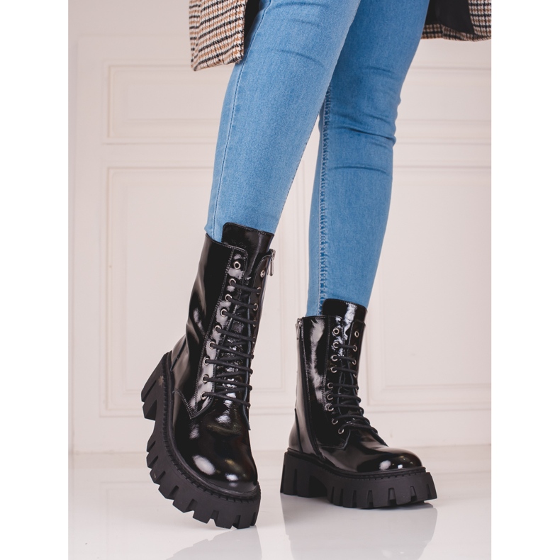 Svarta Shelovet-läderväskor för kvinnor 1