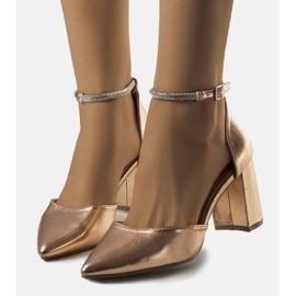 BM Leighton champagnepumpar med cubic zirconia gyllene 1