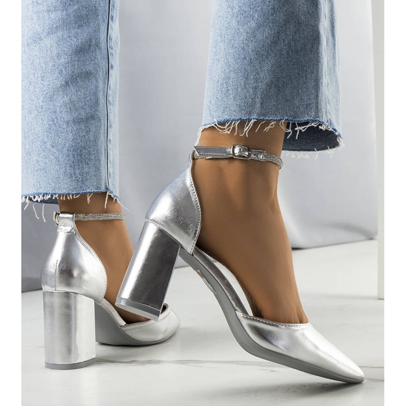 BM Silver pumps med Leighton cubic zirconia silver- 1