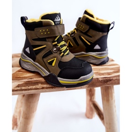 PE1 Barnstövlar Trappers Uppvärmda Med Ull Khaki Marco svart grön gul 2