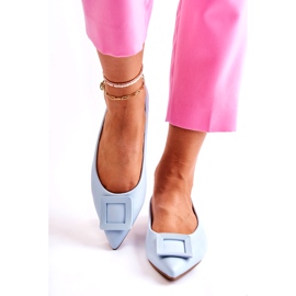 WS1 Läderballerinor med blå Simone Spitz-prydnad 1