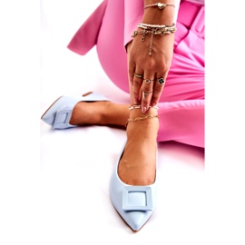 WS1 Läderballerinor med blå Simone Spitz-prydnad 3