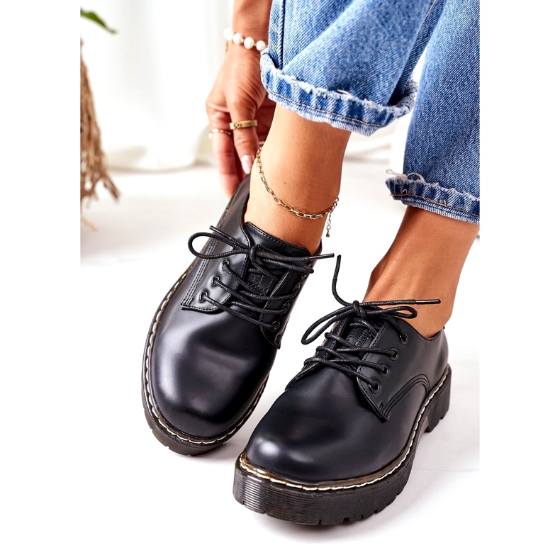 Läder Oxfordskor Big Star II274107 Svart 1