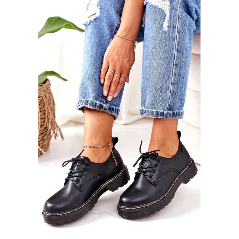 Läder Oxfordskor Big Star II274107 Svart 2