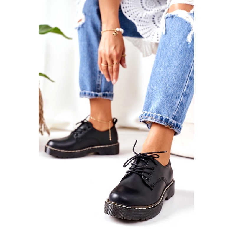 Läder Oxfordskor Big Star II274107 Svart 4