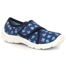 Barntofflor för pojkar med kardborreband marinblå Befado 974X476 2