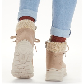 Vattentät Rieker beige varma snöstövlar för kvinnor 48034-20 2