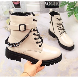 Lackade stövlar med kedjeisolerad Laura La.Fi W PMR28 beige 1