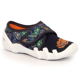 Befado Jr BEF11F tofflor med kardborreband marinblå 2