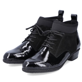 Läderlackade isolerade stövlar Rieker W RKR573 svart 1