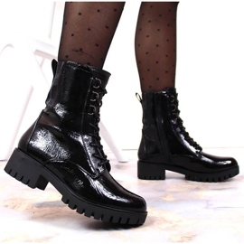 Isolerade lackade ankelboots Jezzi W JEZ369 svart 2