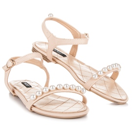 Vices Platta sandaler med pärlor brun 2