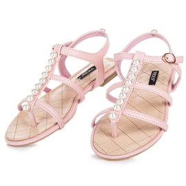 Vices Snygga sandaler med pärlor rosa 1