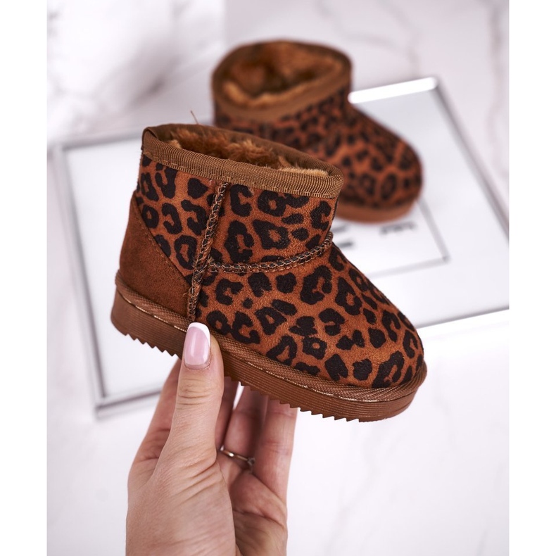 Varma barn ungdoms snöskor Pantherka Gooby brun 2