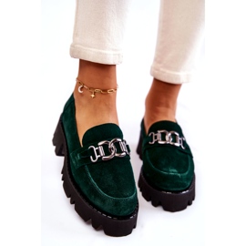 Kvinnors mocka skor med dekoration Laura Messi 2489 Green grön 3
