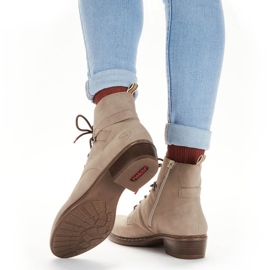 Bekväma damisolerade beige stövlar Rieker Y0820-64 2