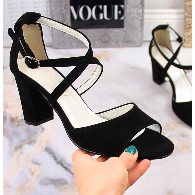 Svarta mockasandaler för kvinnor Azali 2941 1