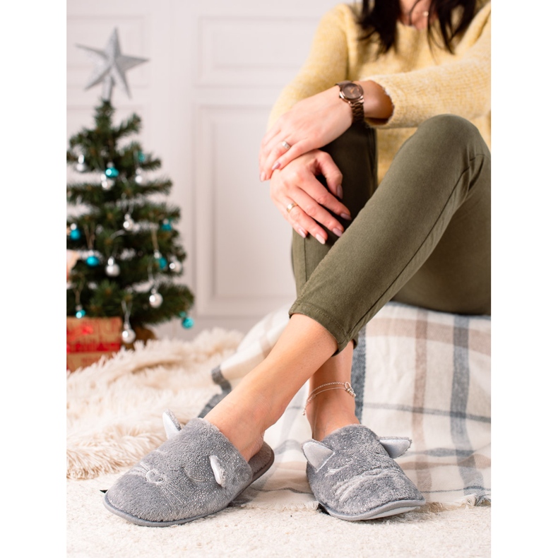 Evento Tofflor med öron grå 1