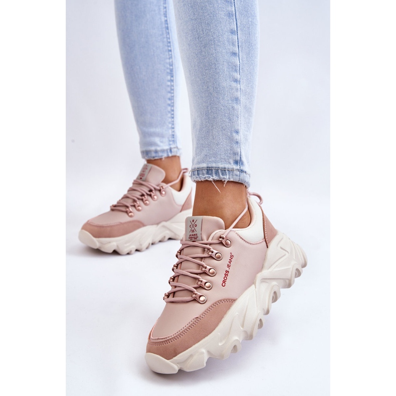Platform Sneakers för kvinnor Cross Jeans KK2R4072C Nude rosa 2