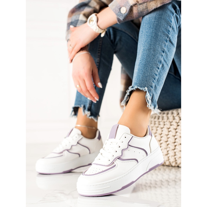 Weide Bekväma Casual Sneakers vit 1