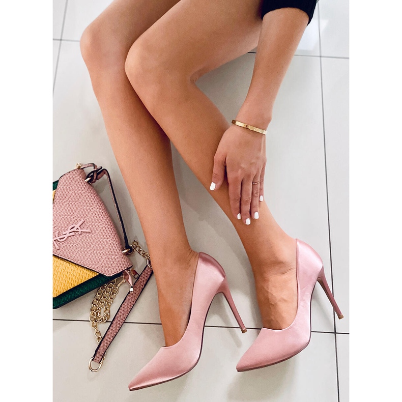 PA1 Damklackar i satin Talia Champagne rosa 2