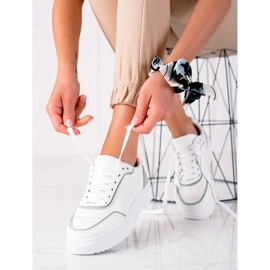 SHELOVET Sneakers med grönt inlägg vit 1