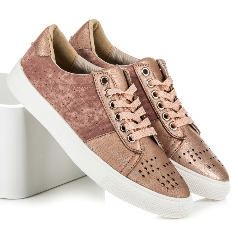 Kylie sneakers med snörning rosa 1