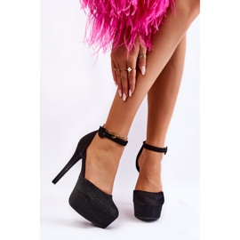 PA1 Svart Jassie Shiny Platform Heel Pumps 1